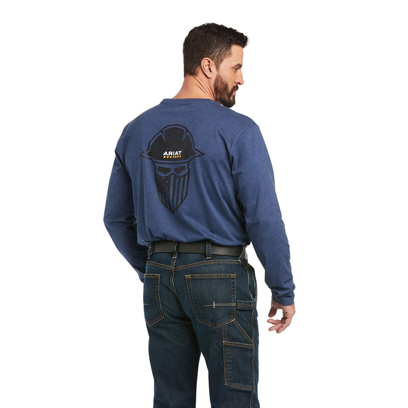 Ariat T-Shirts Herren - Rebar Workman Full Coverage Blau ( NSVXG-6178 )